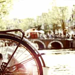 Bicycle and canal in Amsterdam