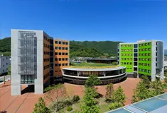 Colourful university campus building