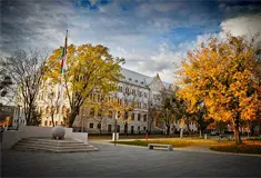 University campus in autumn